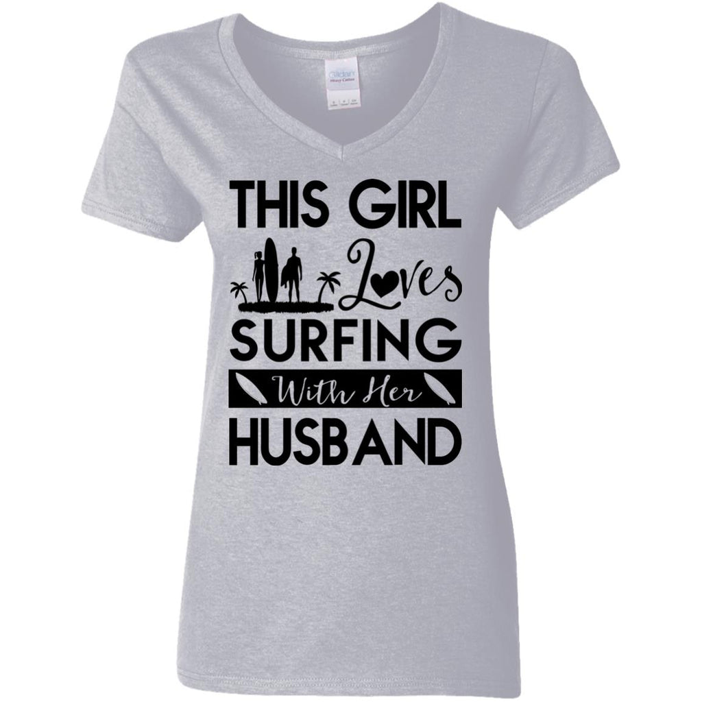 This Girl Loves Surfing With Her Husband Tshirt Gift