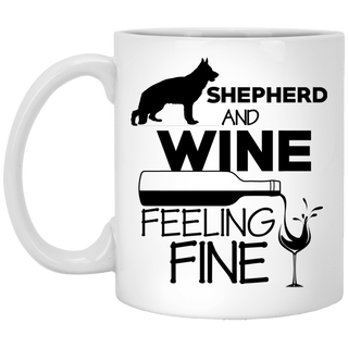 German Shepherd & Wine Feeling Fine Mugs