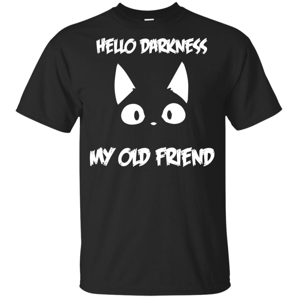 Hello Darkness My Old Friend In Cat Teeshirt For Kitten Lover