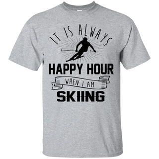 It Is Always Happy Hour Awesome Skiing Tshirt for Camping lover