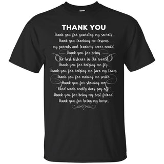 Thank You For Being My Horse Tshirt For Equestrian Lover