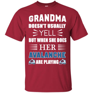 Grandma Doesn't Usually Yell She Does Her Colorado Avalanche Tshirt