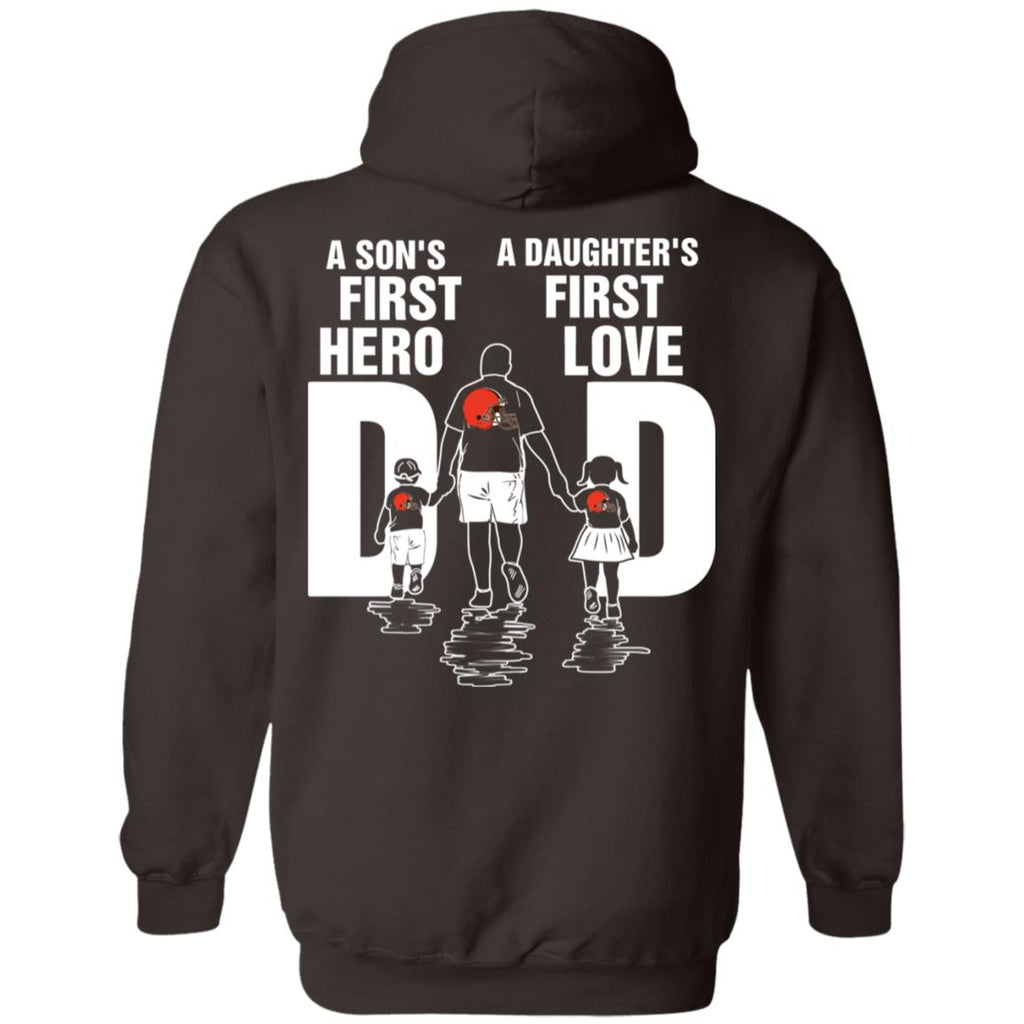 Son Is First Hero Daughter Is First Love Cleveland Browns Dad Tshirt