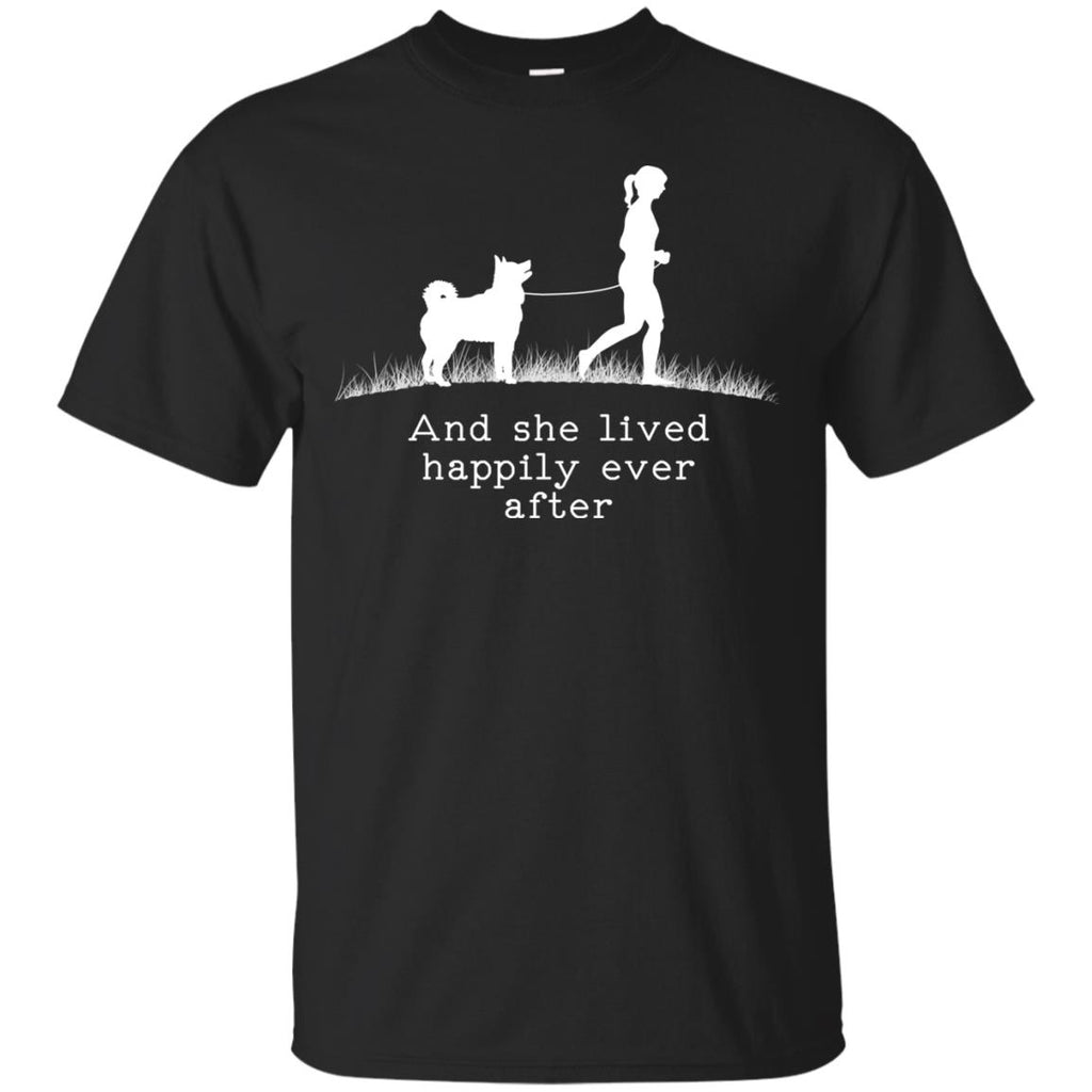 Siberian Husky And She Lived Happily Dog Tshirt For Lover