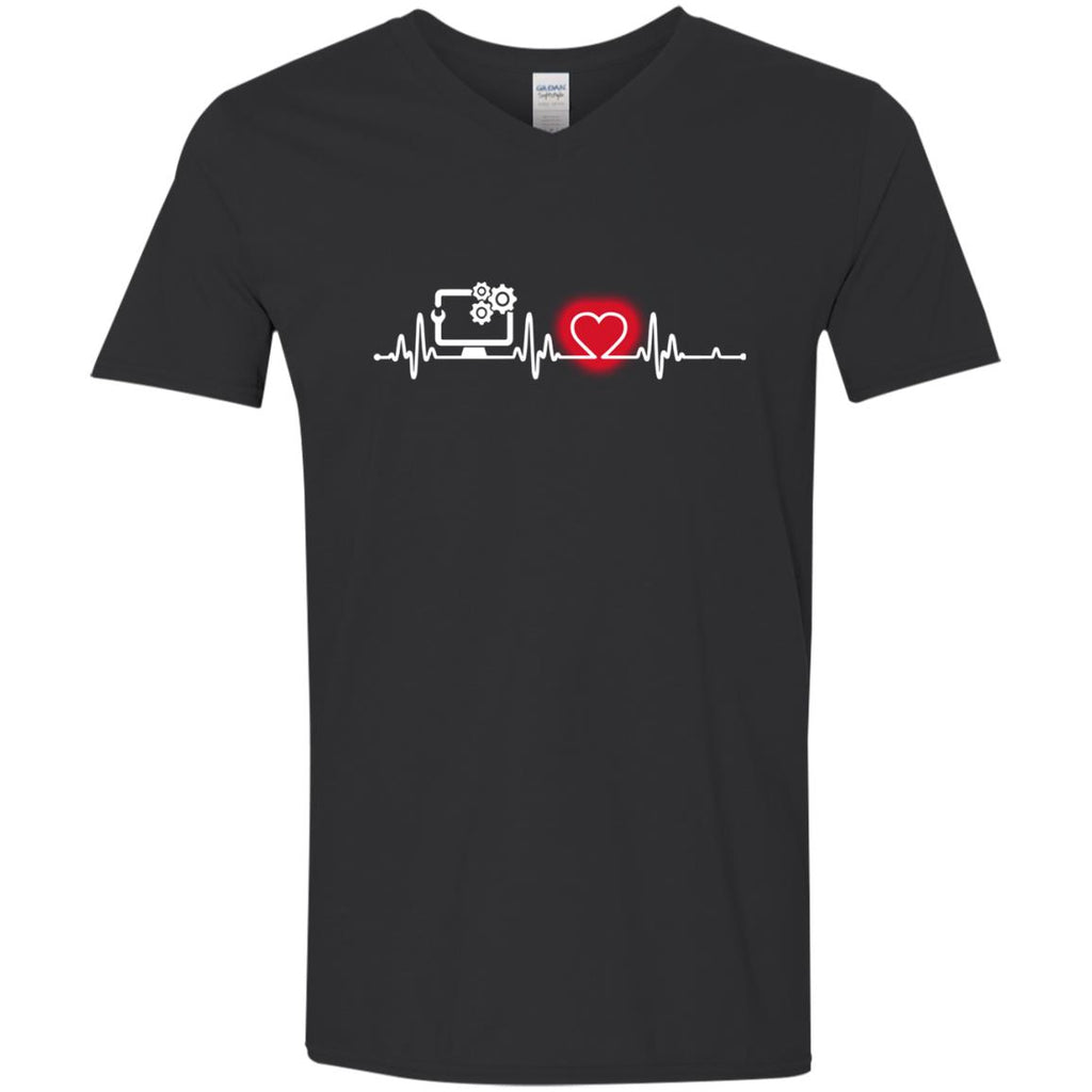 Heart Beat Red Computer Support Specialist Tshirt For Lover