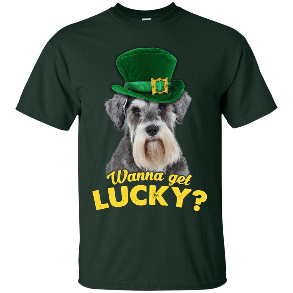Schnauzer Tshirt Wanna Get Lucky Miniature Terrier Dog Gift