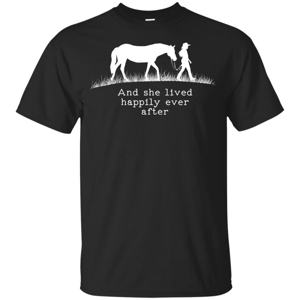 Horse And She Lived Happily Ever After Horse Tee Shirt For Equestrian Girl