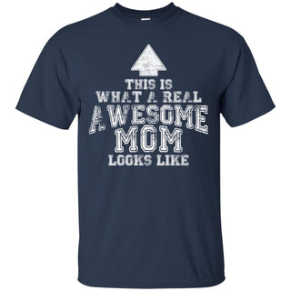 Nice Mom Black Tee Shirt This Is What A Real Awesome Mom Looks Like