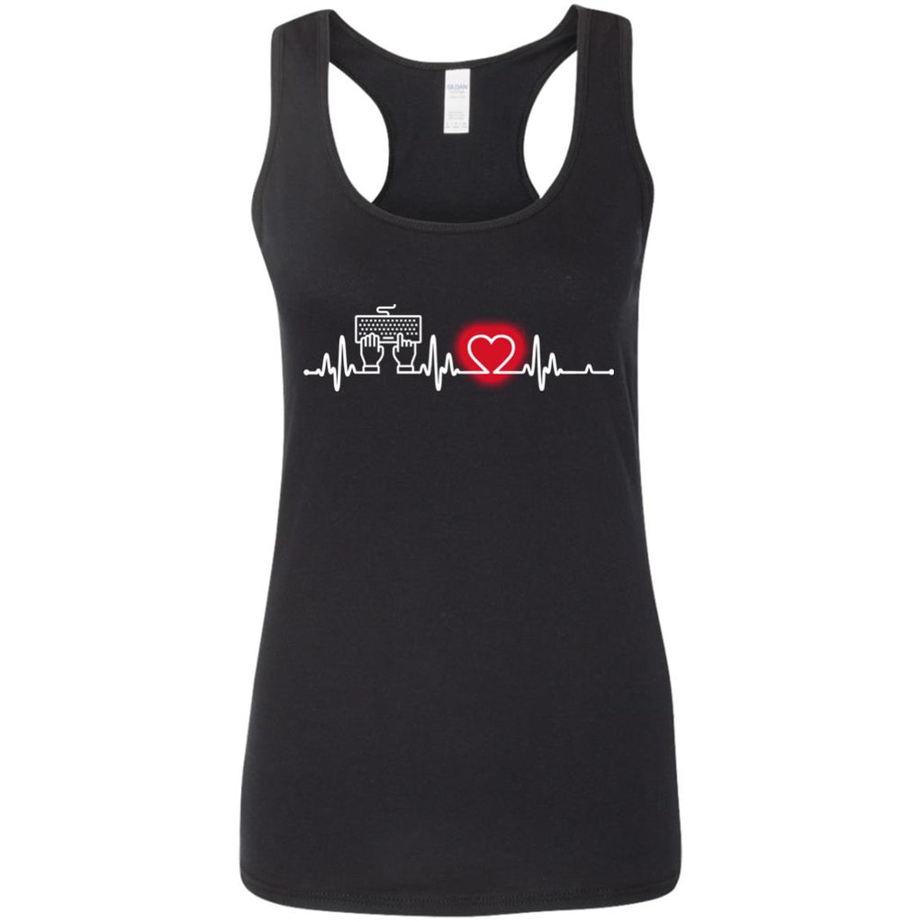 Heart Beat Red Information Technology Tshirt For Lover