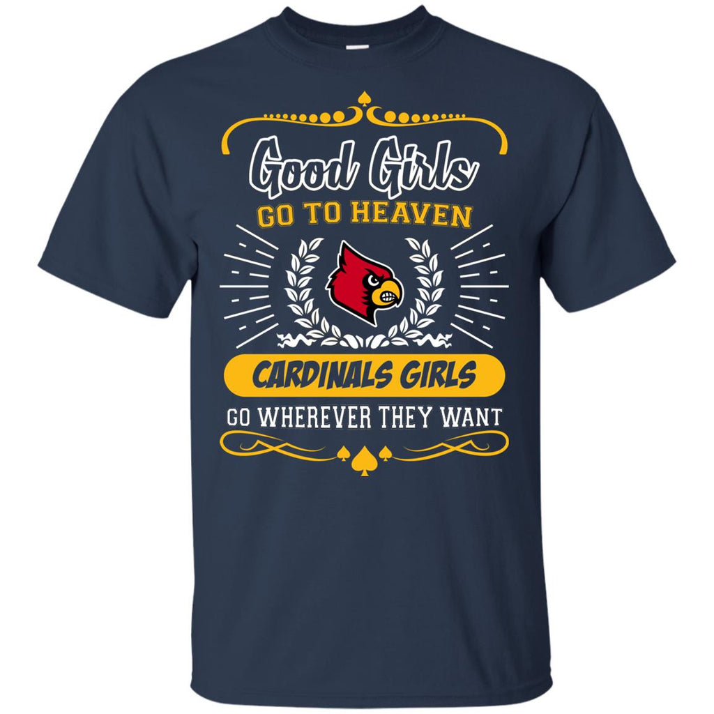 Good Girls Go To Heaven Louisville Cardinals Girls Tshirt For Fans