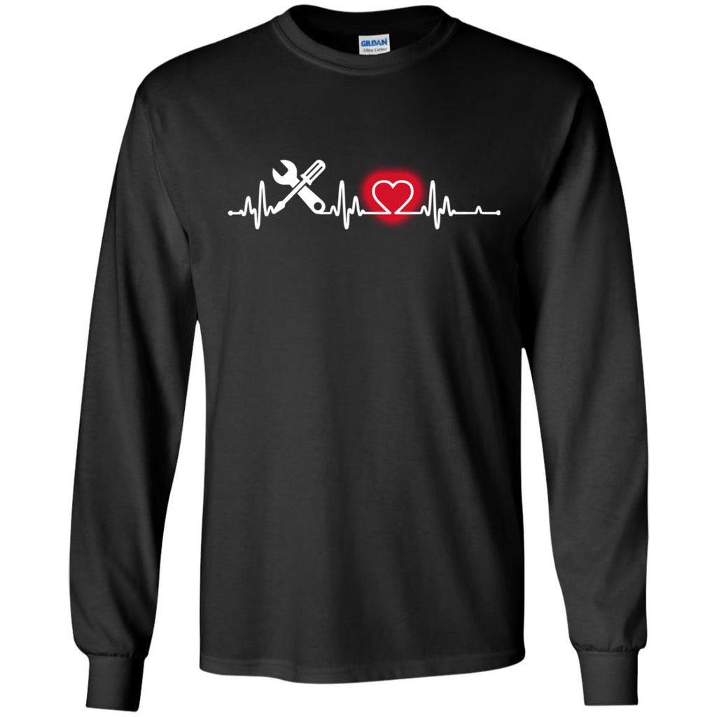 Heart Beat Red Engineer Technician Tshirt For Lover
