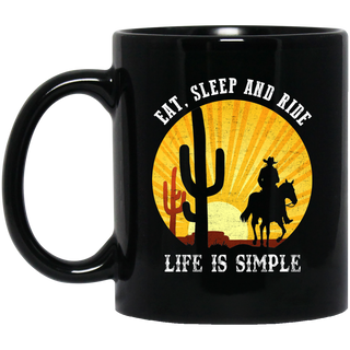 Nice Horse Mugs - Eat Sleep And Ride Life Is Simple, cool gift