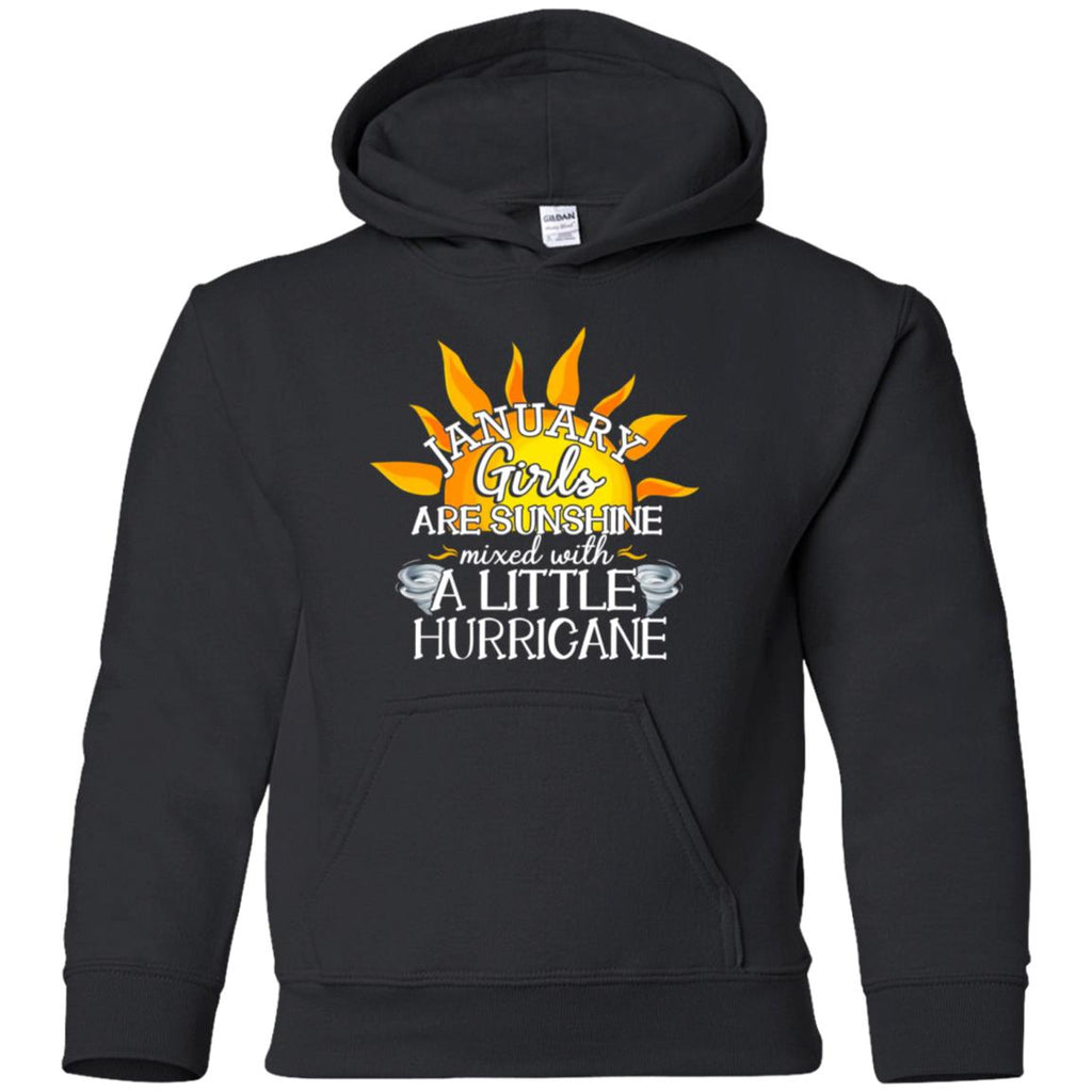 January Girls Are Sunshine With A Little Hurricane T Shirt