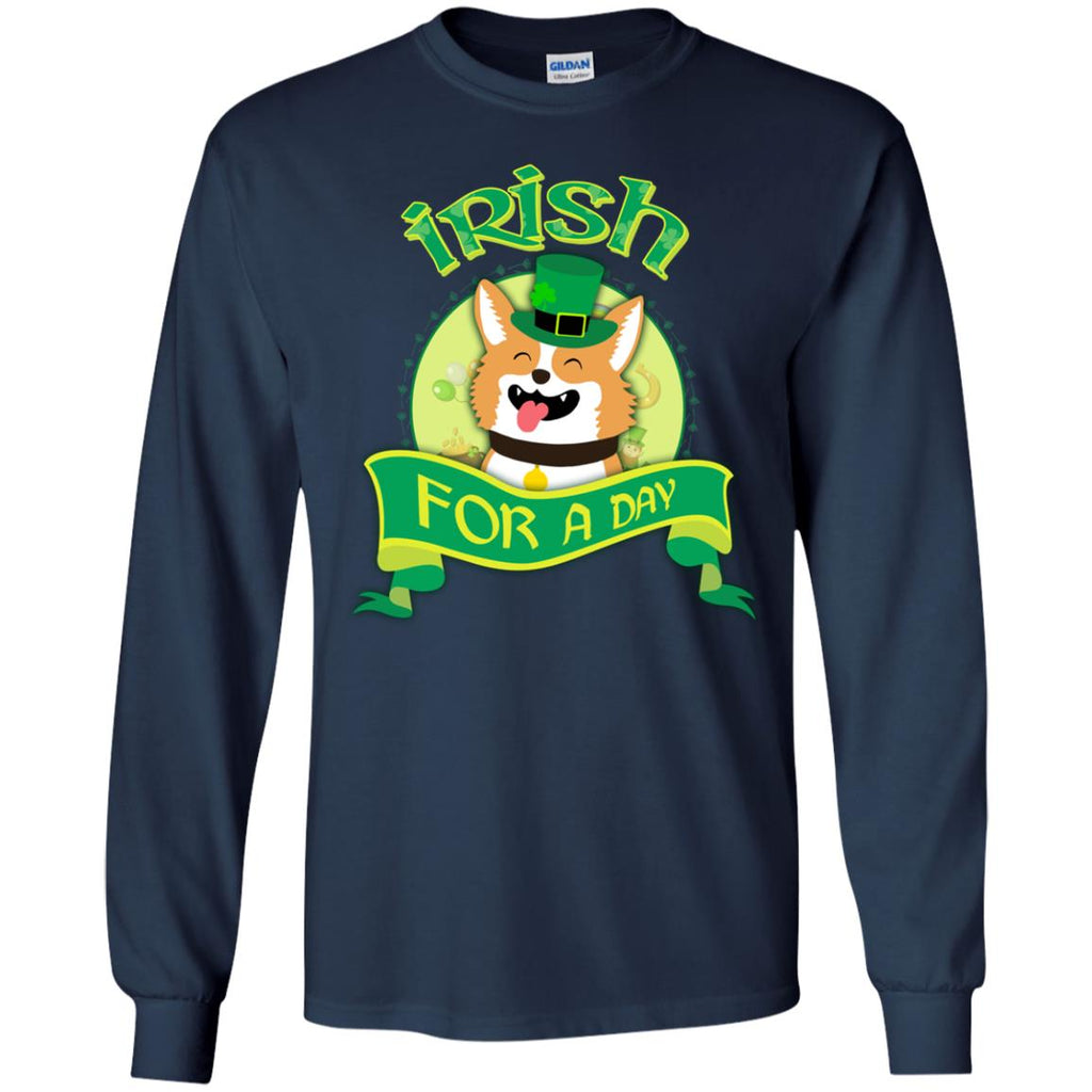 Funny Corgi Shirt Irish For A Day As St. Patrick's Day Pembroke Tshirt