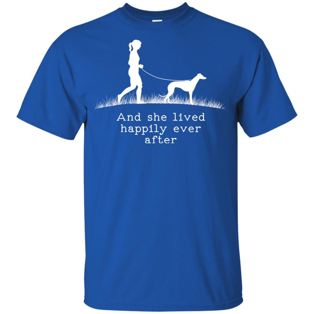 Greyhound And She Lived Happily Ever After Hound Dog Tshirt