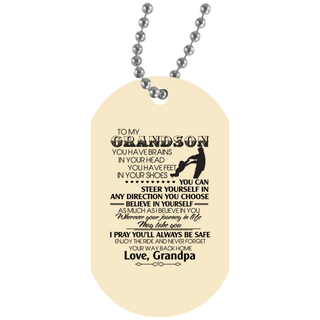 Grandpa Grandson - Believe In Yourself Dog Tags V2