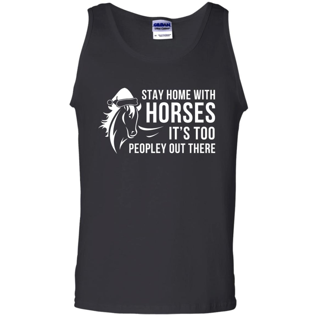 Stay Home With Horse Christmas Xmas Horse Tshirt For Equestrian Gift