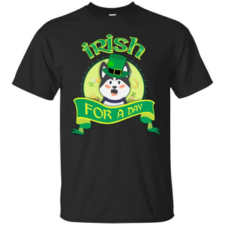 Funny Husky Tee Shirt Irish For A Day Siberian Dog St. Patrick's Day Gift