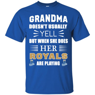 Cool Grandma Doesn't Usually Yell She Does Her Kansas City Royals T Shirts