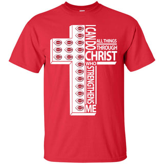 Gorgeous I Can Do All Things Through Christ Cincinnati Reds Tshirt