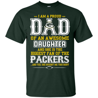 Proud Of Dad with Daughter Green Bay Packers Tshirt For Fan