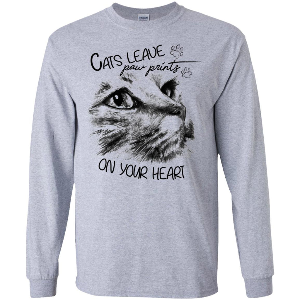 Cats Leave Paw Prints On Your Heart Cat TShirt