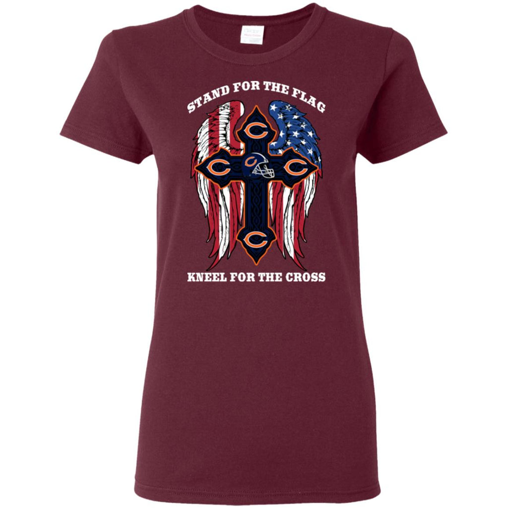 Incredible Stand For The Flag Kneel For The Cross Chicago Bears Tshirt