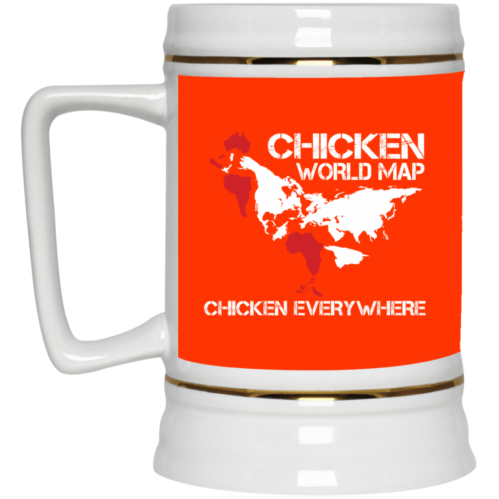 Funny Chicken Mugs - Chicken Map Ver 1, is cool gift for friends