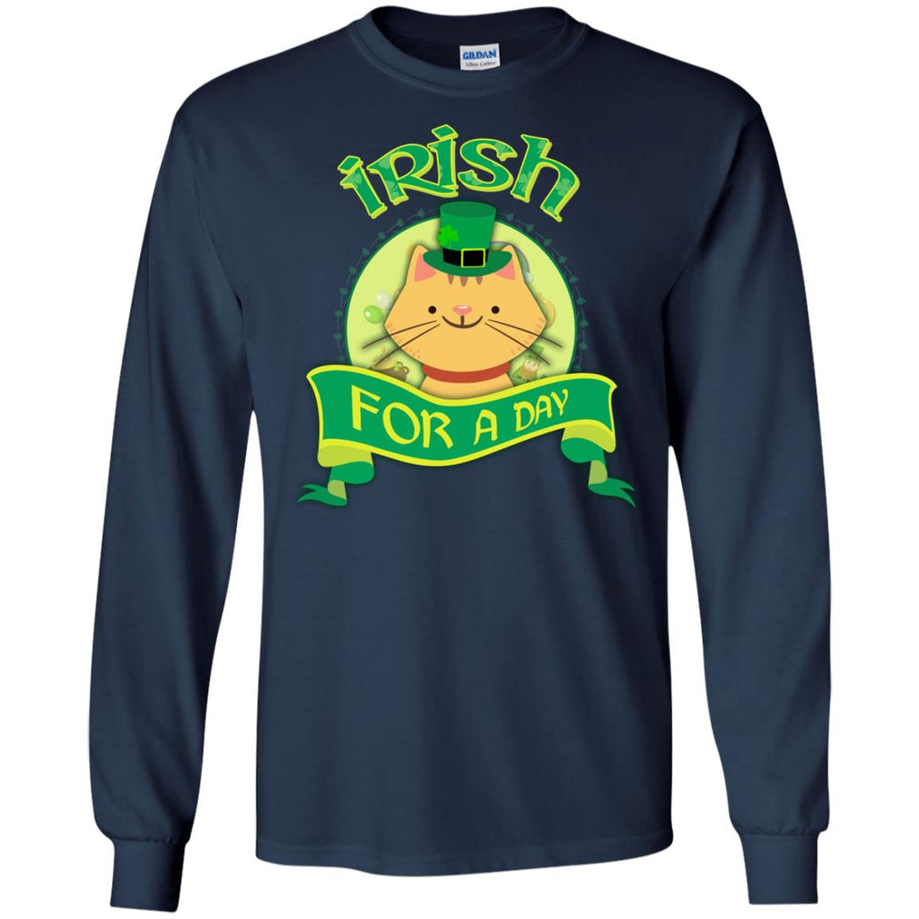 Funny Cat Shirt Irish For A Day For St. Patrick's Day Kitten Gift