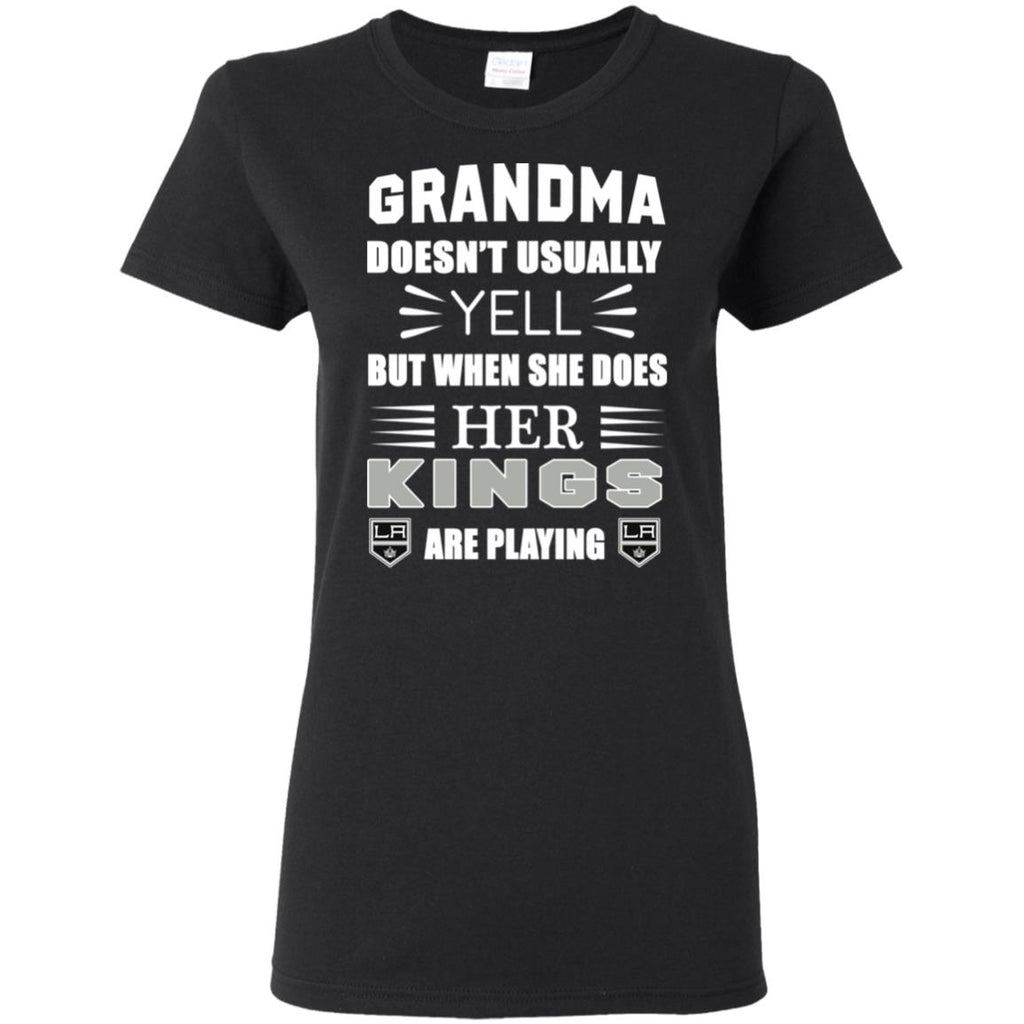 Cool Grandma Doesn't Usually Yell She Does Her Los Angeles Kings T Shirts