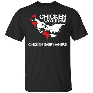 Funny Chicken Tee Shirt - Chicken Map is cool gift for friends for farmer