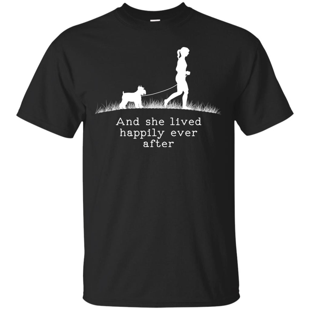 Schnauzer And She Lived Happily Dog Tshirt For Lover