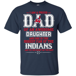 Proud Of Dad with Daughter Cleveland Indians Tshirt For Fan