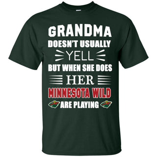 Cool Grandma Doesn't Usually Yell She Does Her Minnesota Wild Tshirt