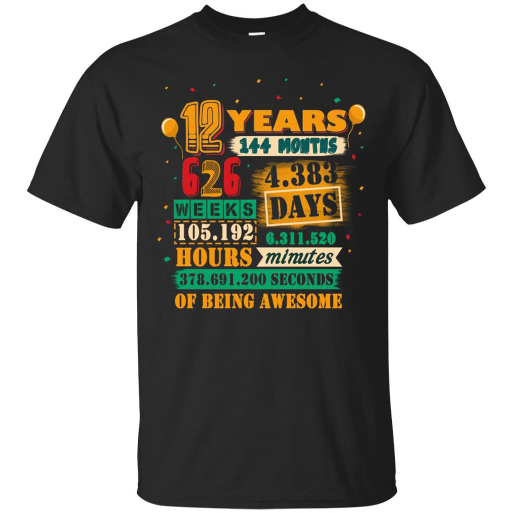 12th Birthday With Countdown And Being Awesome T Shirt – Vota Color