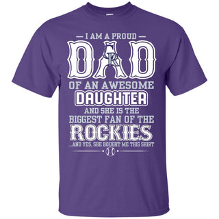 Proud Of Dad with Daughter Colorado Rockies Tshirt For Fan