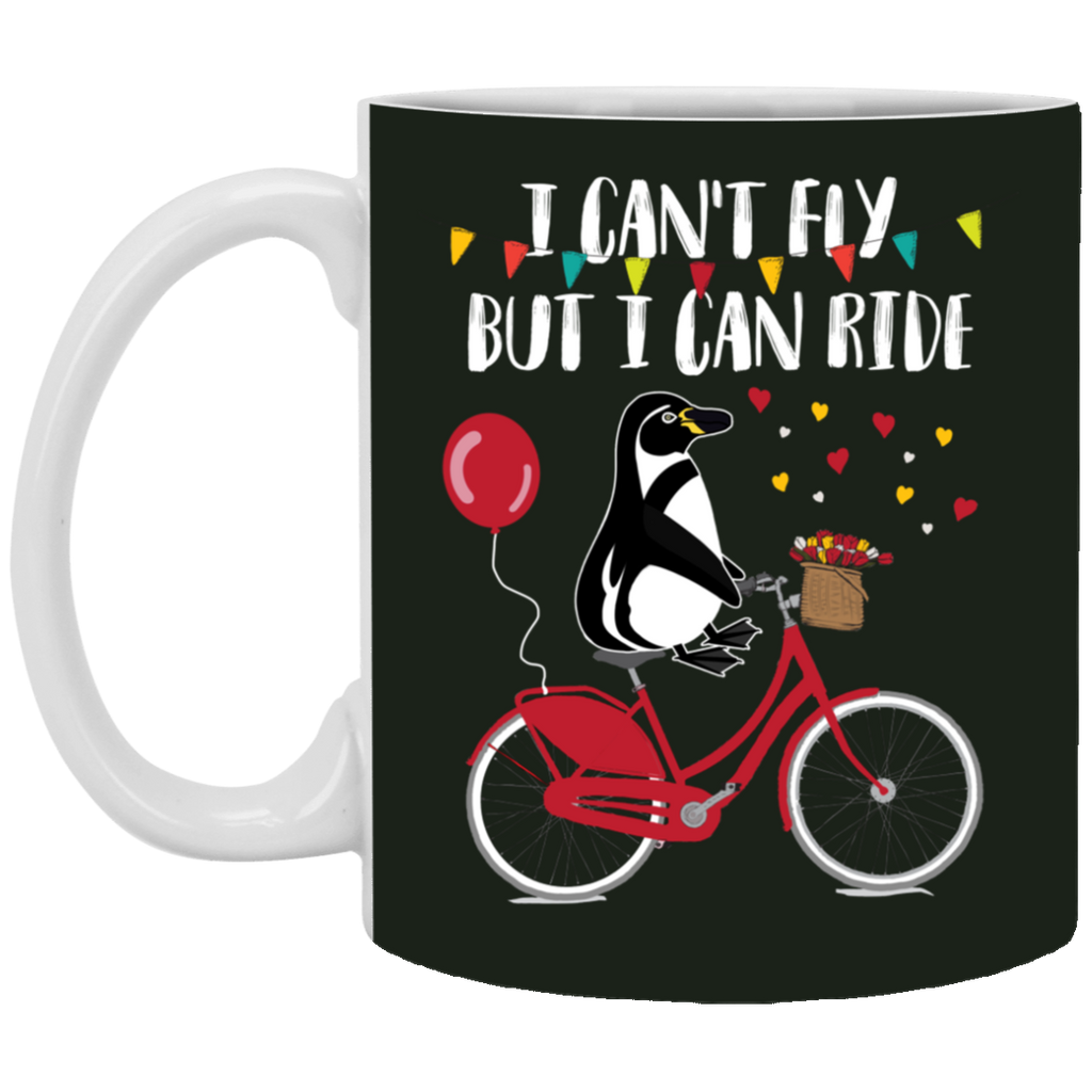 I Can't Fly But I Can Ride Bicycle Penguin Mugs