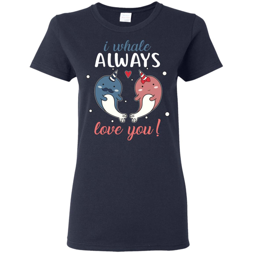 I Whale Always Love You Narwhal Couple Tee Shirt For Wild Animals Gift