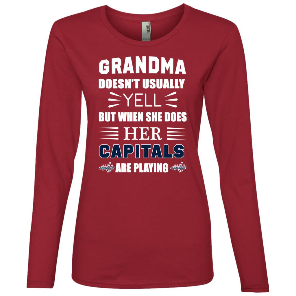 Grandma Doesn't Usually Yell She Does Her Washington Capitals Tshirt