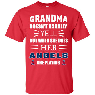 Grandma Doesn't Usually Yell She Does Her Los Angeles Angels Tshirt