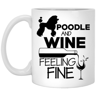 Poodle & Wine Feeling Fine Mugs