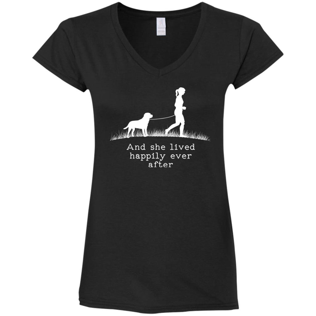 Labrador Tshirt And She Lived Happily Gift For labra dog lover