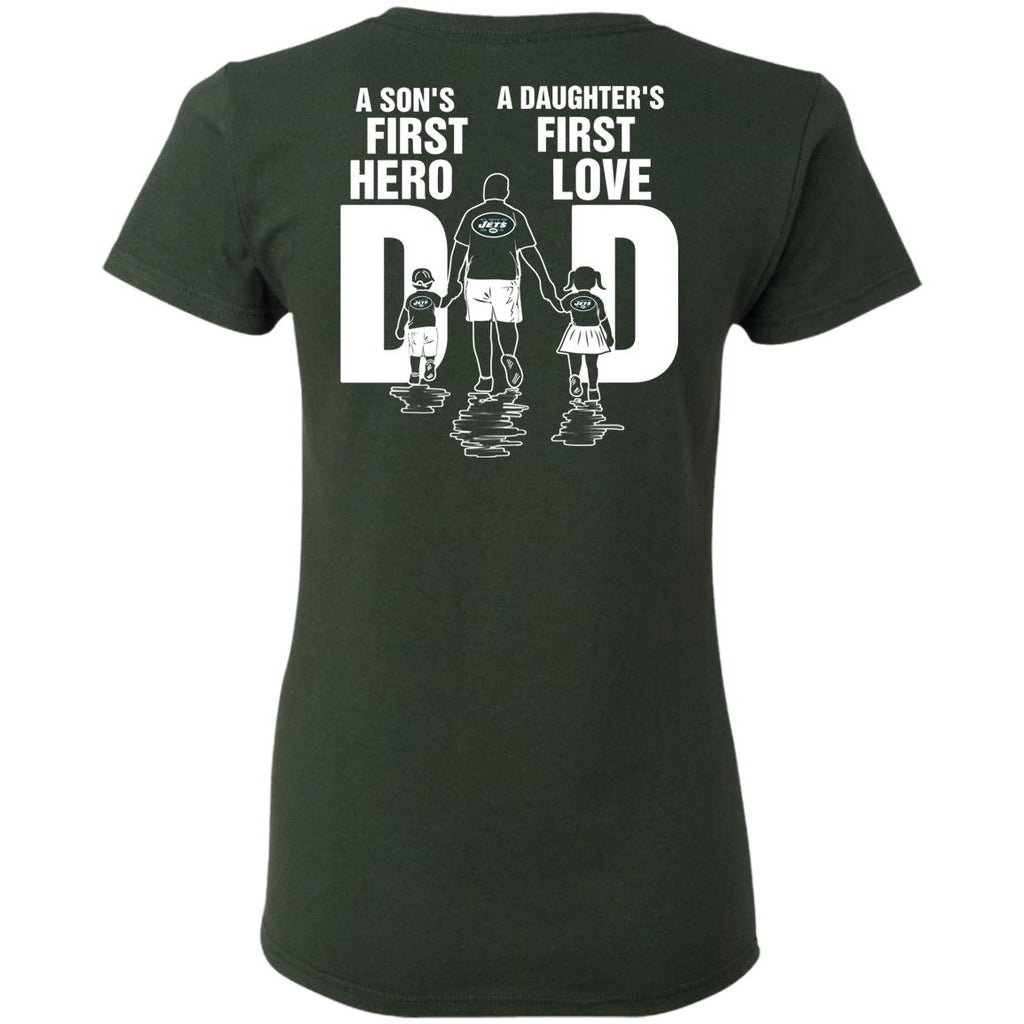 Son Is First Hero And Daughter Is First Love New York Jets Dad Tshirt