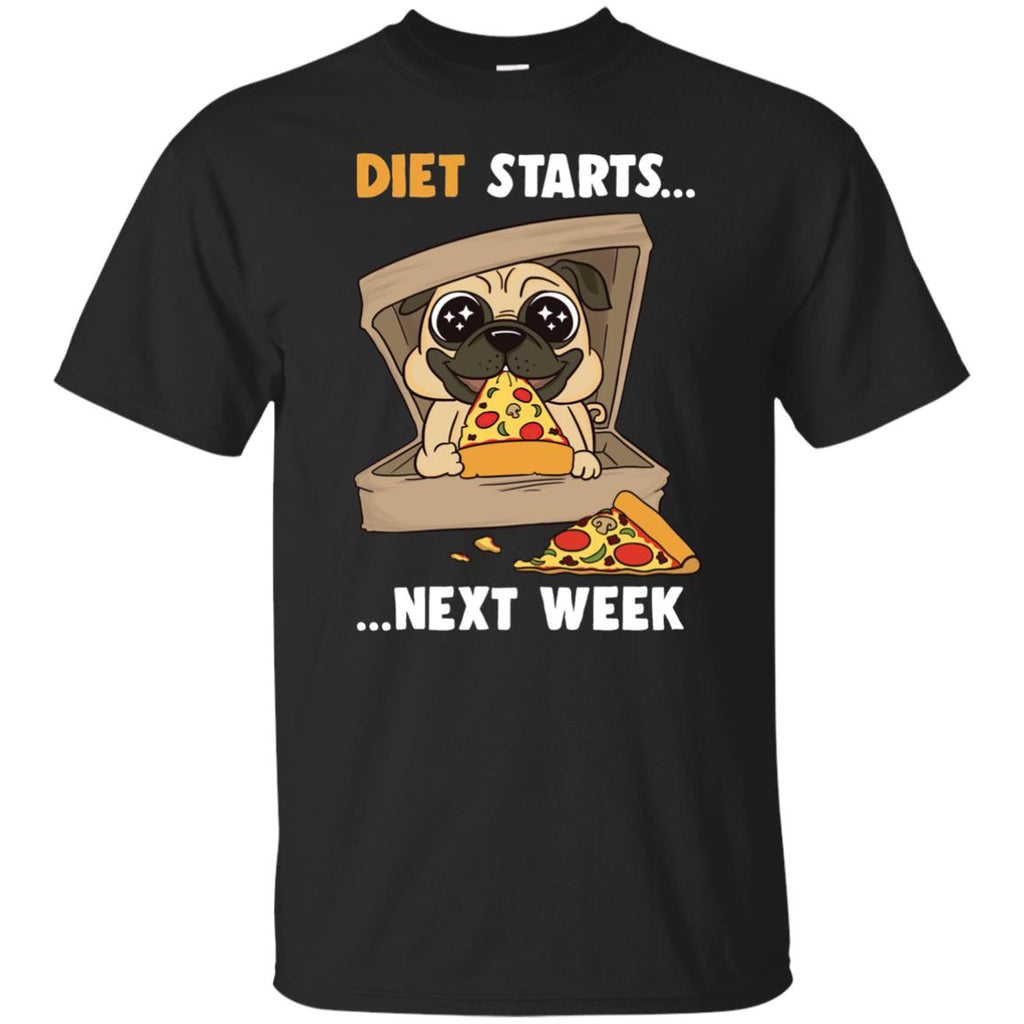 Diet Starts Next Week Pug Tee Shirt