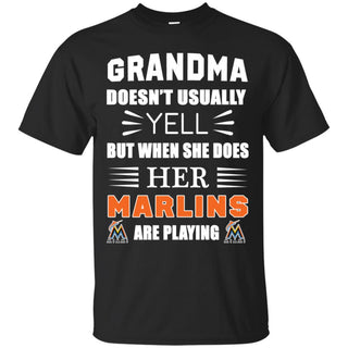Cool Grandma Doesn't Usually Yell She Does Her Miami Marlins T Shirts
