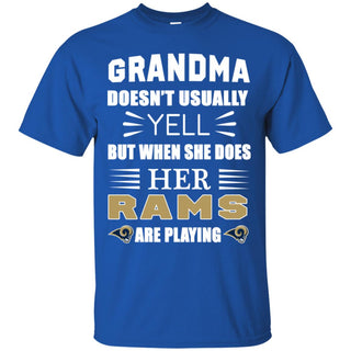 Cool Grandma Doesn't Usually Yell She Does Her Los Angeles Rams T Shirts