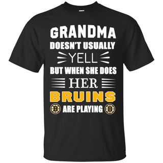 Cool Grandma Doesn't Usually Yell She Does Her Boston Bruins T Shirts