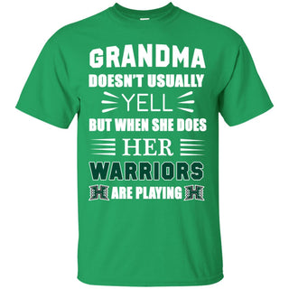 Cool Grandma Doesn't Usually Yell She Does Her Hawaii Rainbow Warriors Tshirt