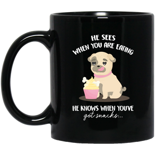 Nice Dog Mugs - He Sees When You Are Eating, is an awesome gift