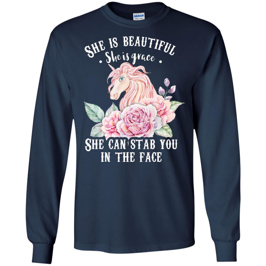 Funny Unicion T-Shirt. She can stab scratch you in the face
